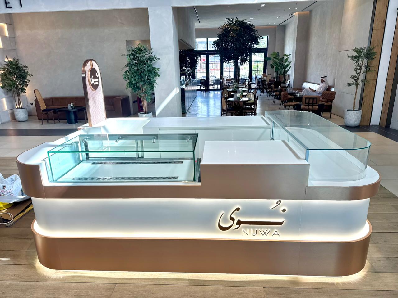 Completed retail kiosk fit-out in an open mall atrium